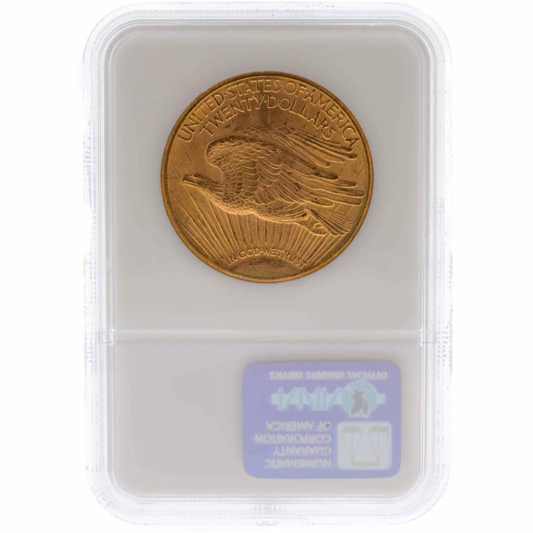 1909 S Saint Gaudens Double Eagle Gold Coin - $20 - NGC MS 62 4