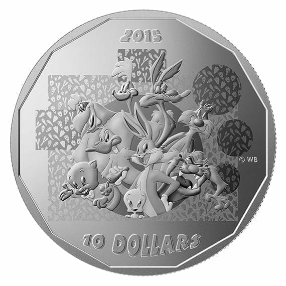 2015 Looney Tunes - That's All Folks! $10 1/2oz .9999 Silver Coin 1