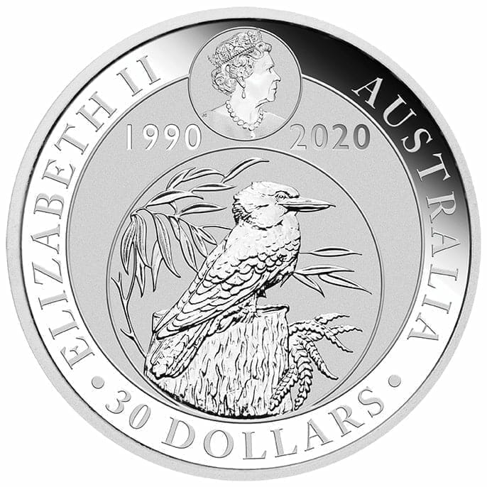 2020 Australian Kookaburra 1kg .9999 Silver Bullion Coin - 30th Anniversary 3