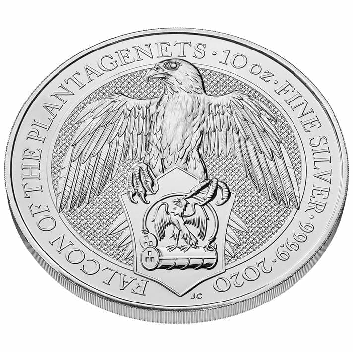2020 The Queen's Beasts - The Falcon of the Plantagenets 10oz .9999 Silver Bullion Coin 4