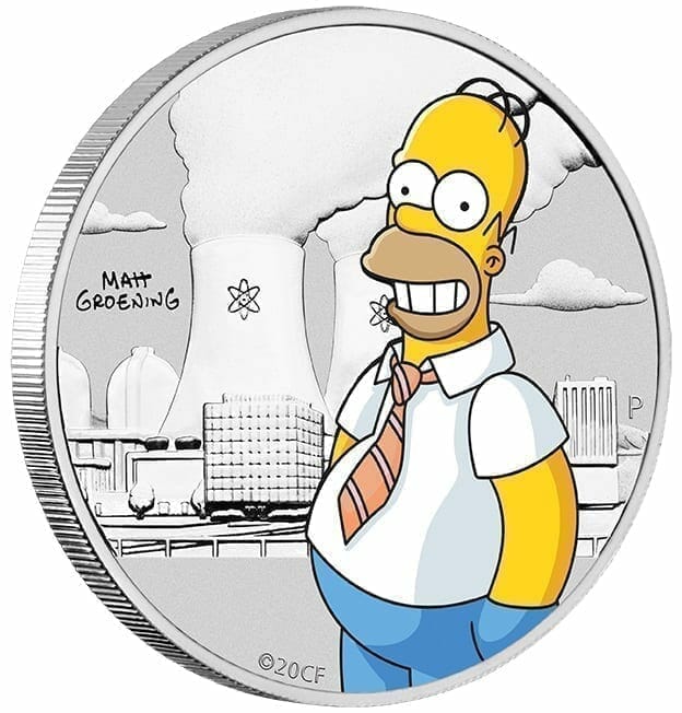 2020 The Simpsons - Homer Simpson Coloured 1/2oz Silver Coin in Black Card 4