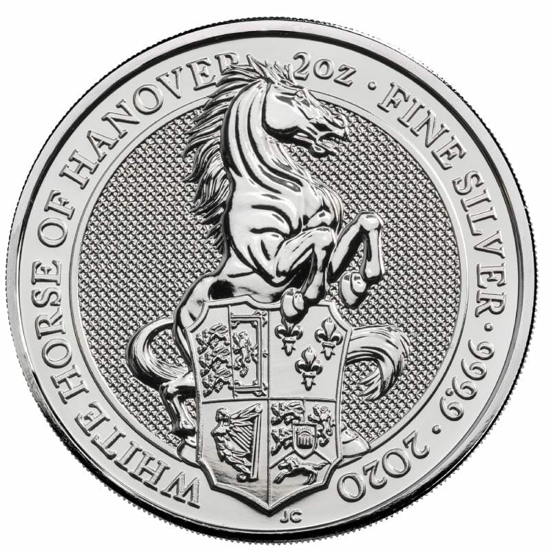 2020 The Queen's Beasts - The White Horse of Hanover 2oz .9999 Silver Bullion Coin 1