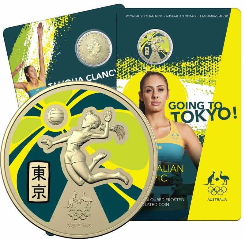 2020 $1 Australian Olympic Team - Ambassador Uncirculated Coloured Coin - AlBr 1