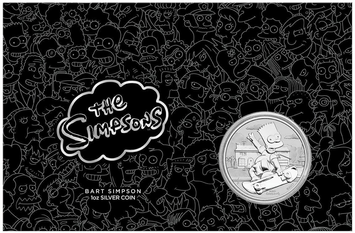 2020 The Simpsons - Bart Simpson 1oz .9999 Silver Coin in Black Card 5