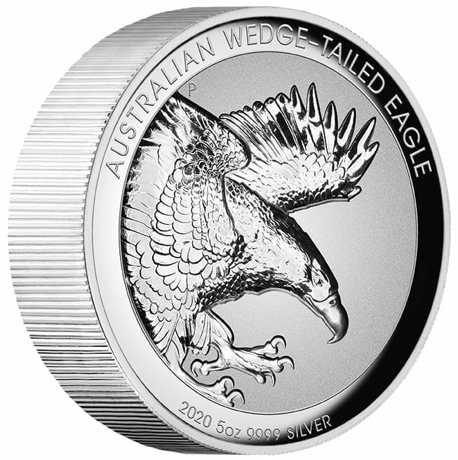 2020 Australian Wedge-Tailed Eagle 5oz .9999 Silver Proof Incused High Relief Coin 2