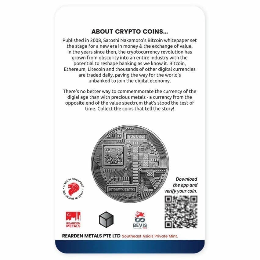 2020 Chad Crypto Series - Ethereum 1oz .999 Silver Antiqued Coin 3