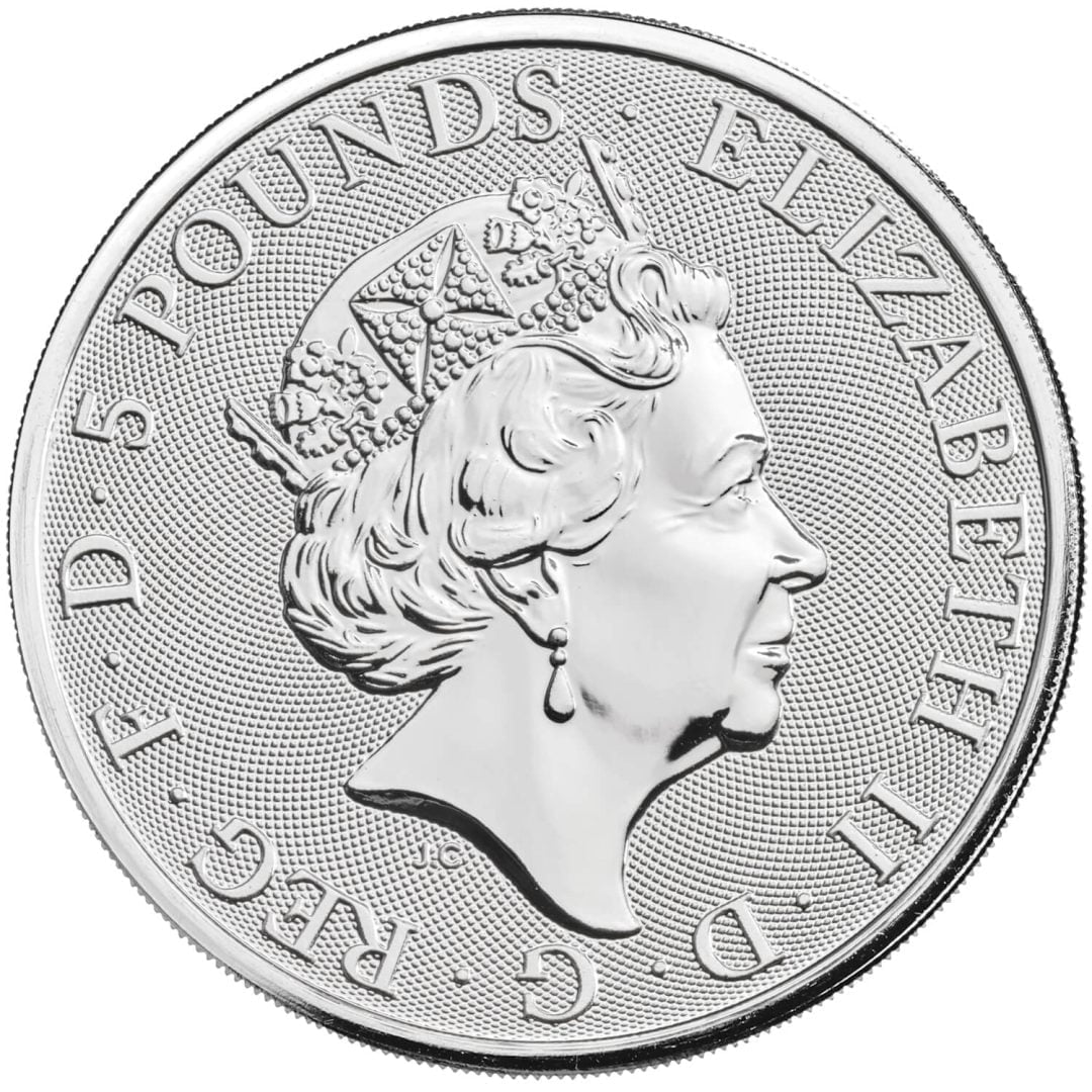 2021 The Queen’s Beasts – The White Greyhound of Richmond 2oz .9999 Silver Bullion Coin 4