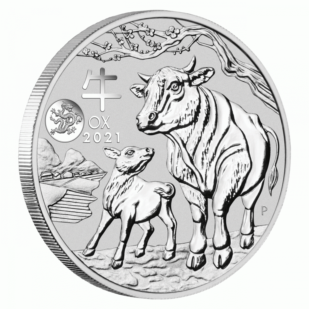 2021 Year of the Ox with Dragon Privy 1oz .9999 Silver Bullion Coin - Lunar Series III 6