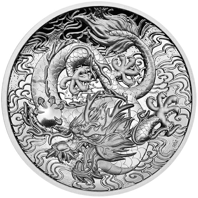 2021 Chinese Myths and Legends - Dragon 2oz .9999 Silver Proof High Relief Coin 1