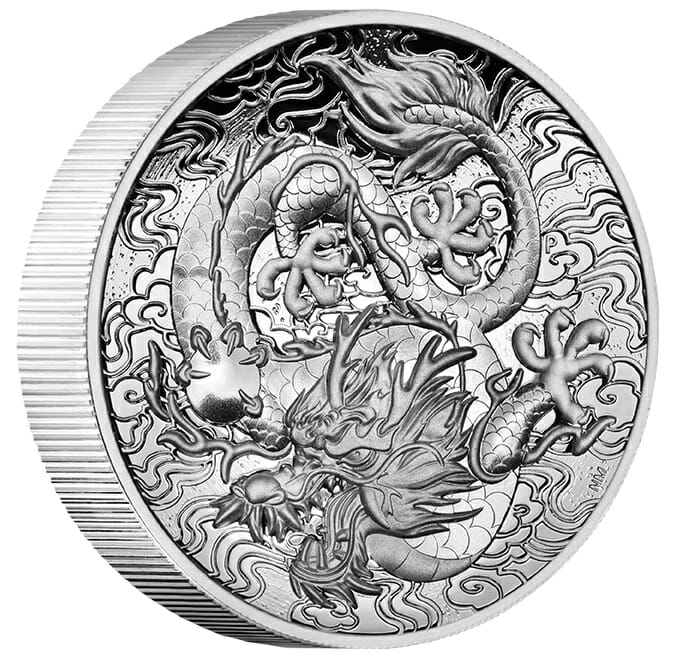 2021 Chinese Myths and Legends - Dragon 2oz .9999 Silver Proof High Relief Coin 2