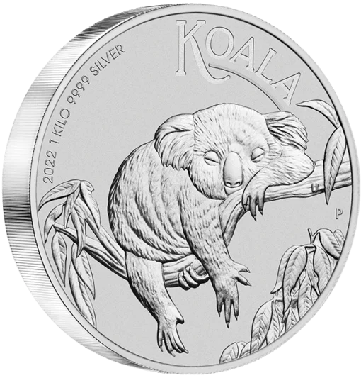 2022 australian koala 1kg 9999 silver bullion coin 1 kilo on edge