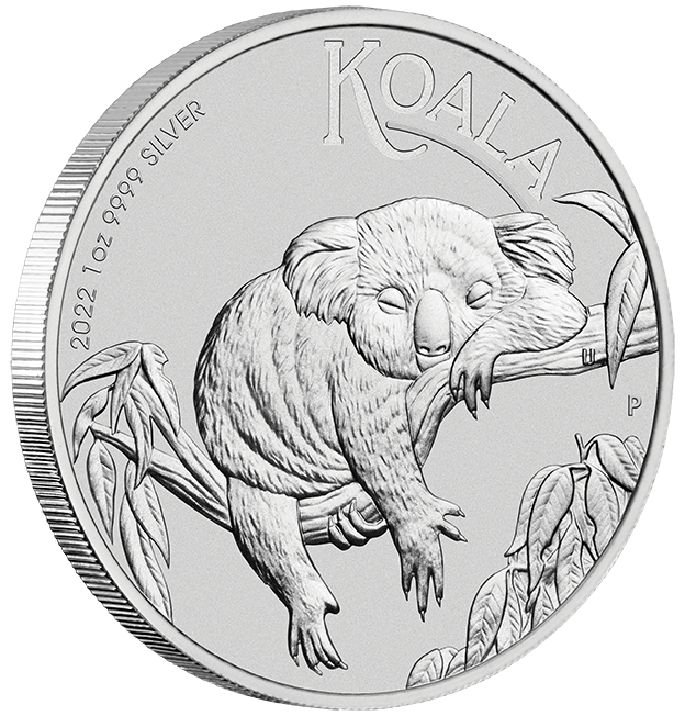 2022 Australian Koala 1oz .9999 Silver Bullion Coin Side On