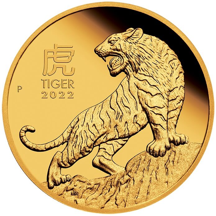 2022 Year of the Tiger 1/10oz .9999 Gold Proof Coin - Lunar Series III