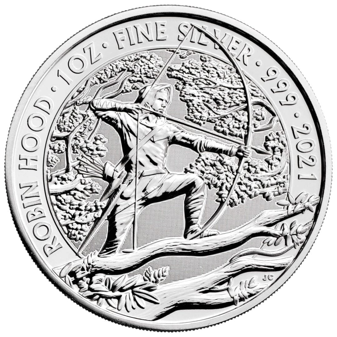 2021 Robin Hood 1oz .999 Silver Bullion Coin Froint