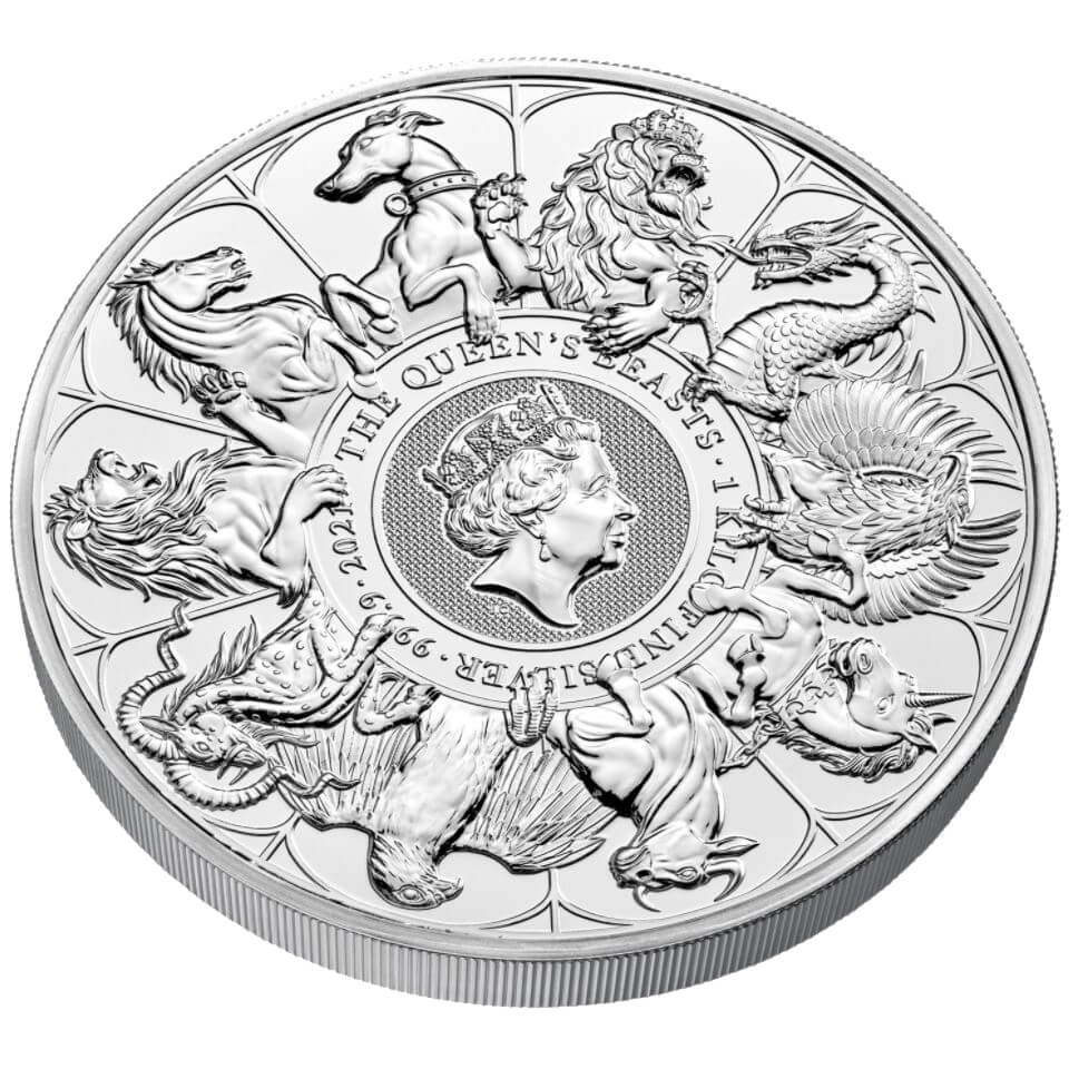 2021 The Queen's Beasts Completer 1kg .9999 Silver Bullion Coin - 1 Kilo 2