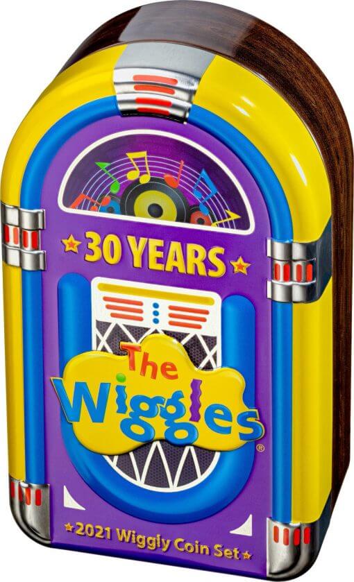 2021 30 years of the wiggles 30c coloured scalloped two coin set albr