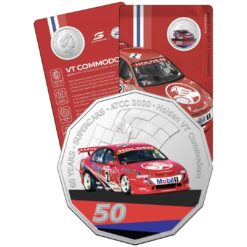 2020 50c 2000 Holden VT Commodore - 60 Years of Supercars Coloured Coin in Card