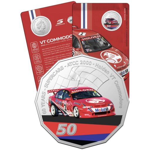2020 50c 2000 holden vt commodore 60 years of supercars coloured coin in card