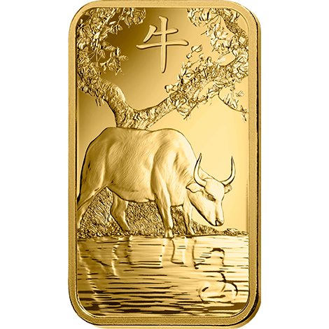 2021 year of the ox 1oz 9999 gold minted bullion bar pamp