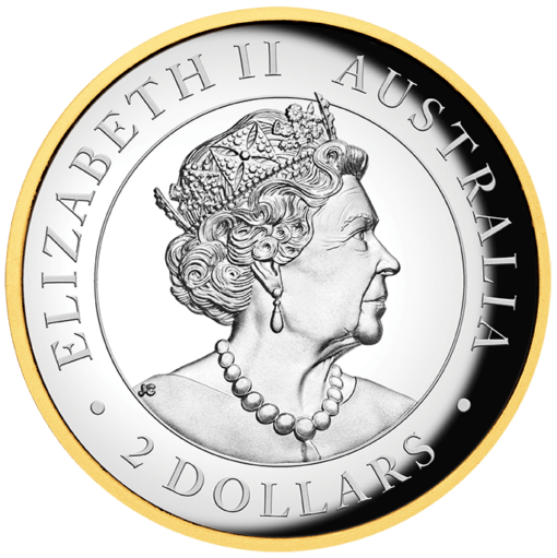 2021 australian kookaburra 2oz 9999 silver proof high relief gilded coin
