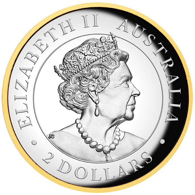 2021 Australian Kookaburra 2oz .9999 Silver Proof High Relief Gilded Coin
