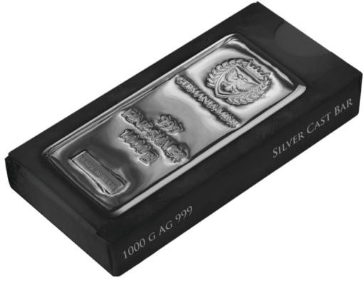 germania mint 1kg 999 silver cast bullion bar 1 kilo