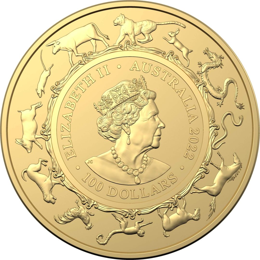 2022 $100 Lunar Year of the Tiger 1oz .9999 Gold Bullion Coin