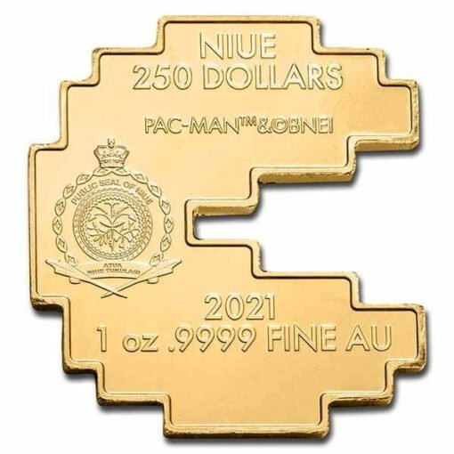2021 pac man shaped 1oz 9999 gold bullion coin $250 niue