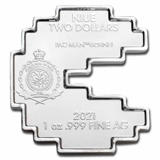 2021 pac man shaped 1oz 999 silver bullion coin $2 niue