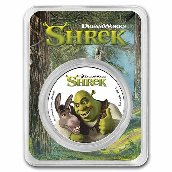 2021 Shrek 20th Anniversary 1oz .999 Silver Colourised Coin