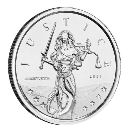 2021 gibraltar lady justice 1oz 999 silver bullion coin
