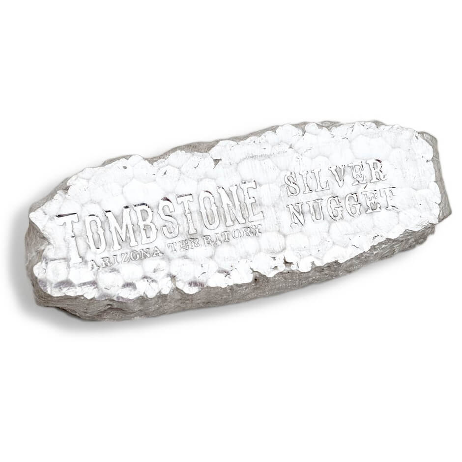 Tombstone Silver Nugget 10oz .999 Silver Bullion Bar