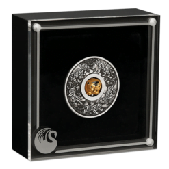 2022 Year of the Tiger Rotating Charm 1oz .9999 Silver Antiqued Coin