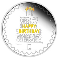 2022 Happy Birthday 1oz .9999 Coloured Silver Proof Coin