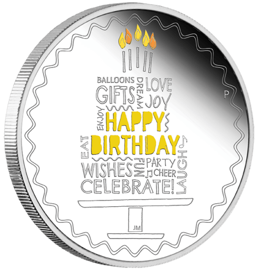 2022 happy birthday 1oz 9999 coloured silver proof coin