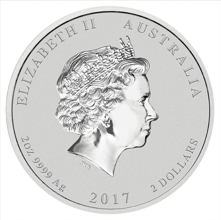 2017 Year of the Rooster 2oz .9999 Silver Bullion Coin - Lunar Series II 2