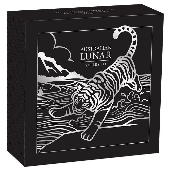 2022 Year of the Tiger 2oz .9999 Silver Antiqued Coin – Lunar Series III 1