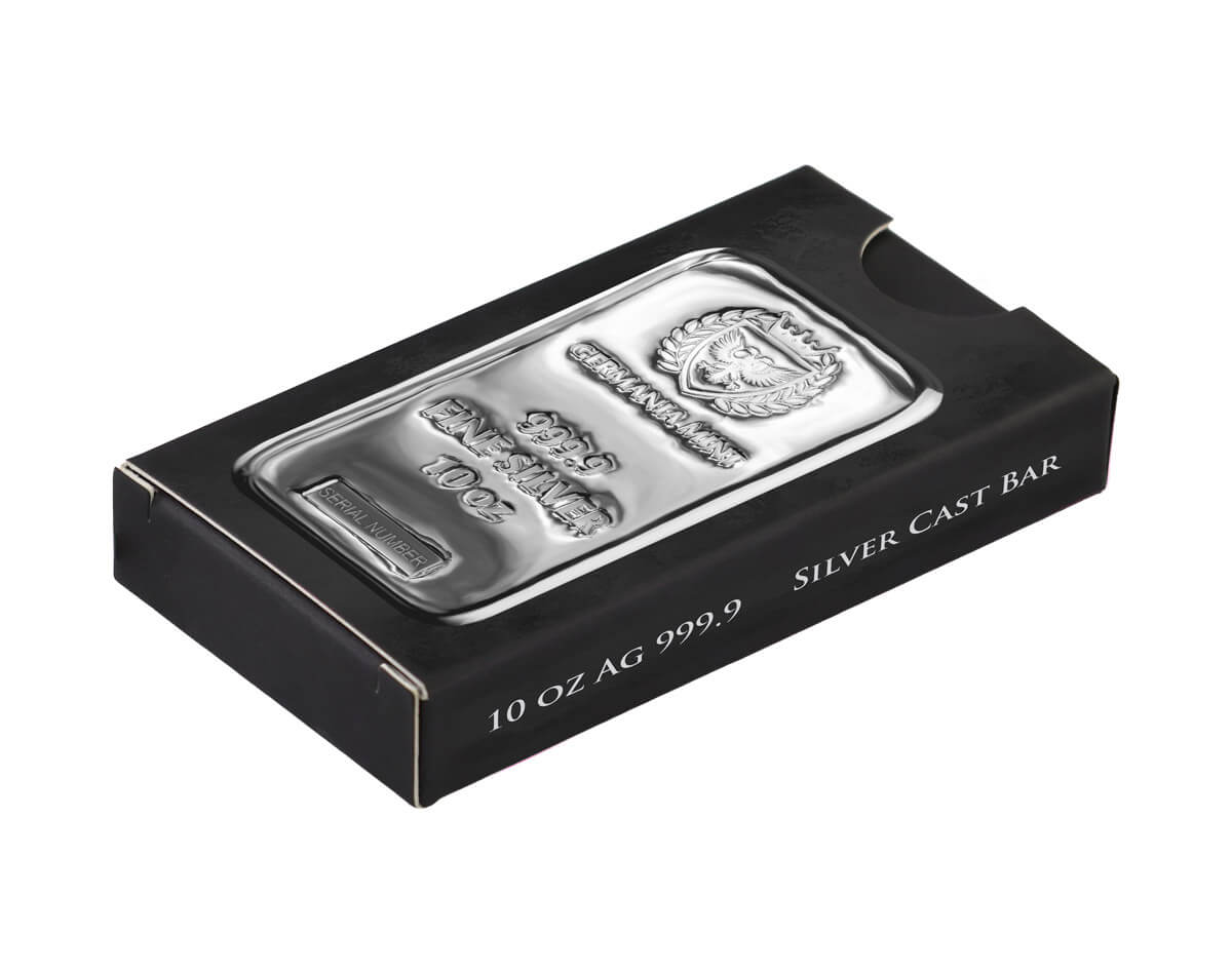 Germania Mint 10oz .9999 Silver Cast Bullion Bar