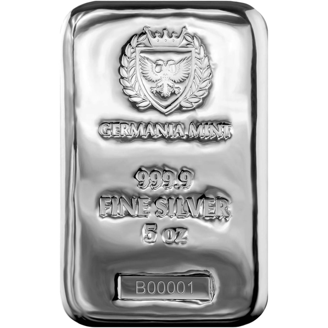 Germania Mint 5oz .9999 Silver Cast Bullion Bar