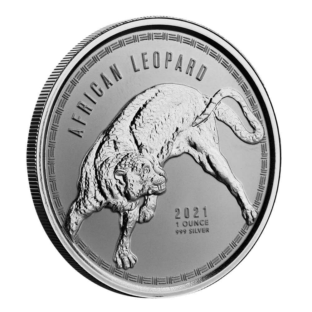 2021 Ghana African Leopard 1oz .999 Silver Bullion Coin