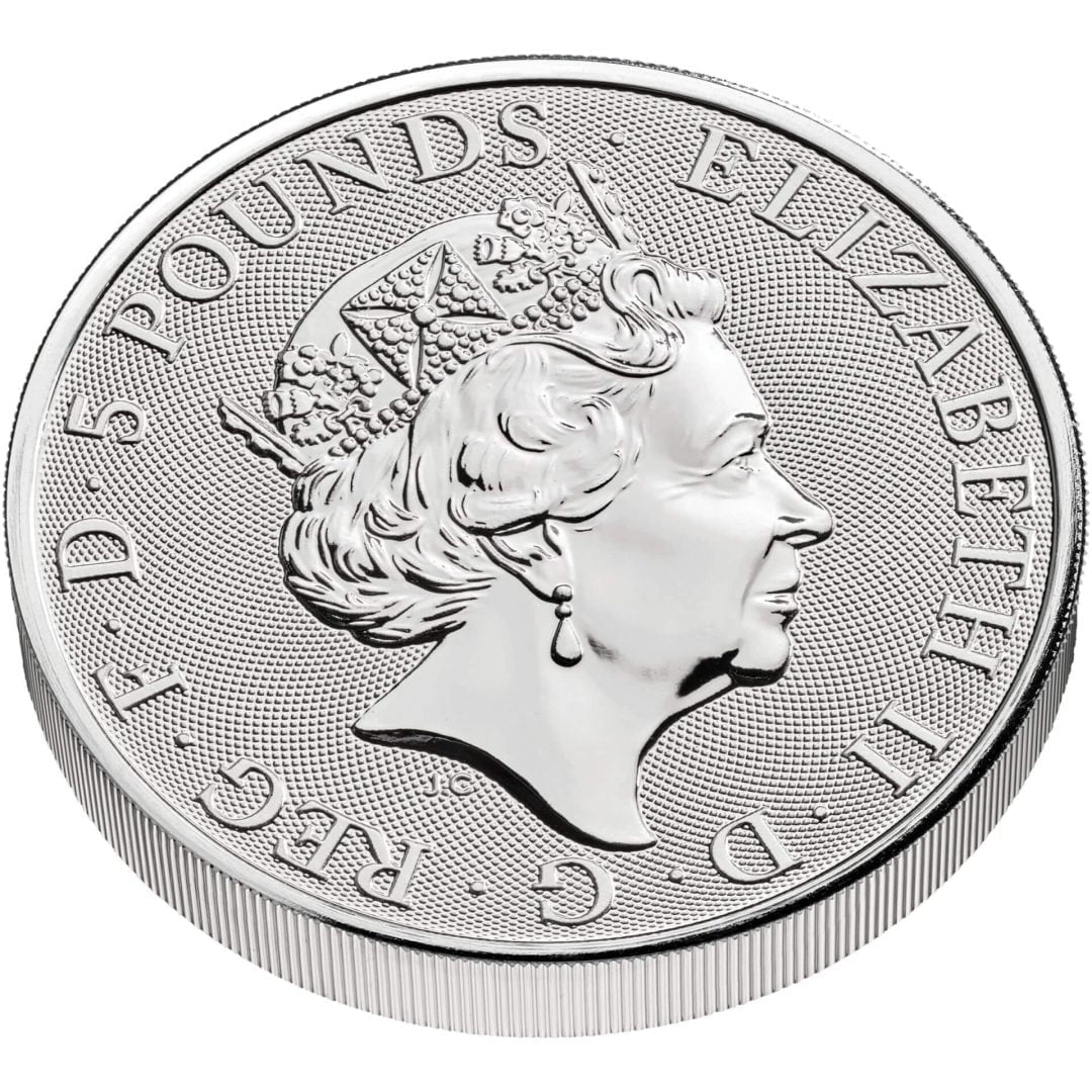 2022 The Tudor Beasts - The Lion of England 2oz .9999 Silver Bullion Coin 2