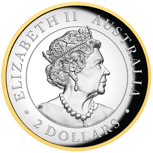 2022 australian kookaburra 2oz 9999 silver proof high relief gilded coin
