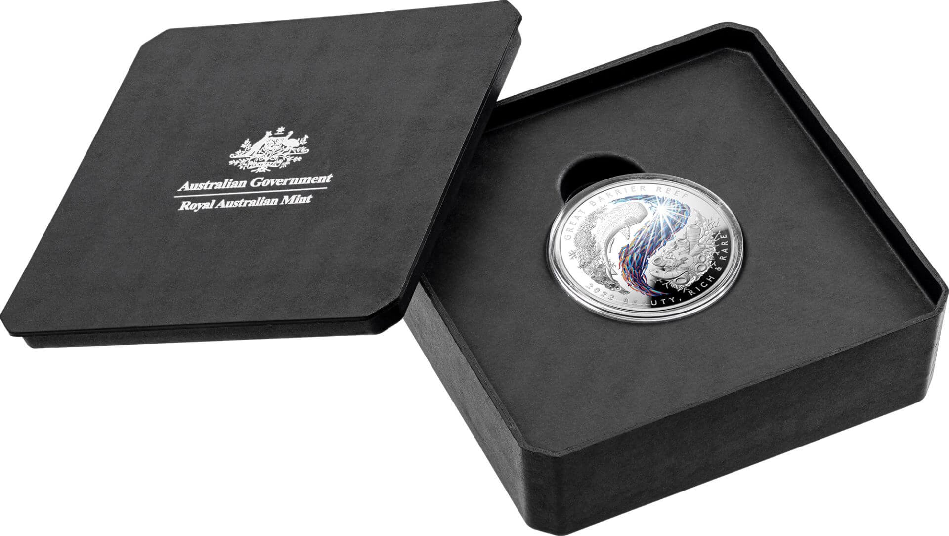 2022 $5 Great Barrier Reef 1oz .999 Silver Coloured Proof Domed Coin