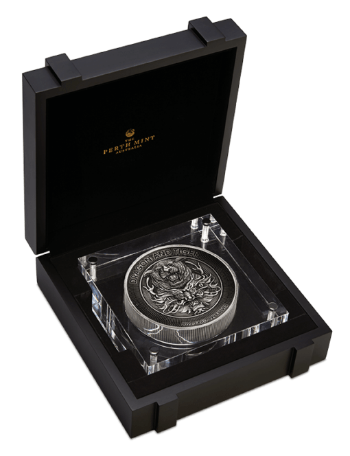 2022 dragon and tiger 2kg 9999 silver antiqued high relief coin