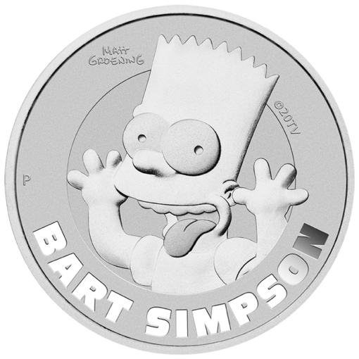 2022 the simpsons bart simpson 1oz 9999 silver coin in card