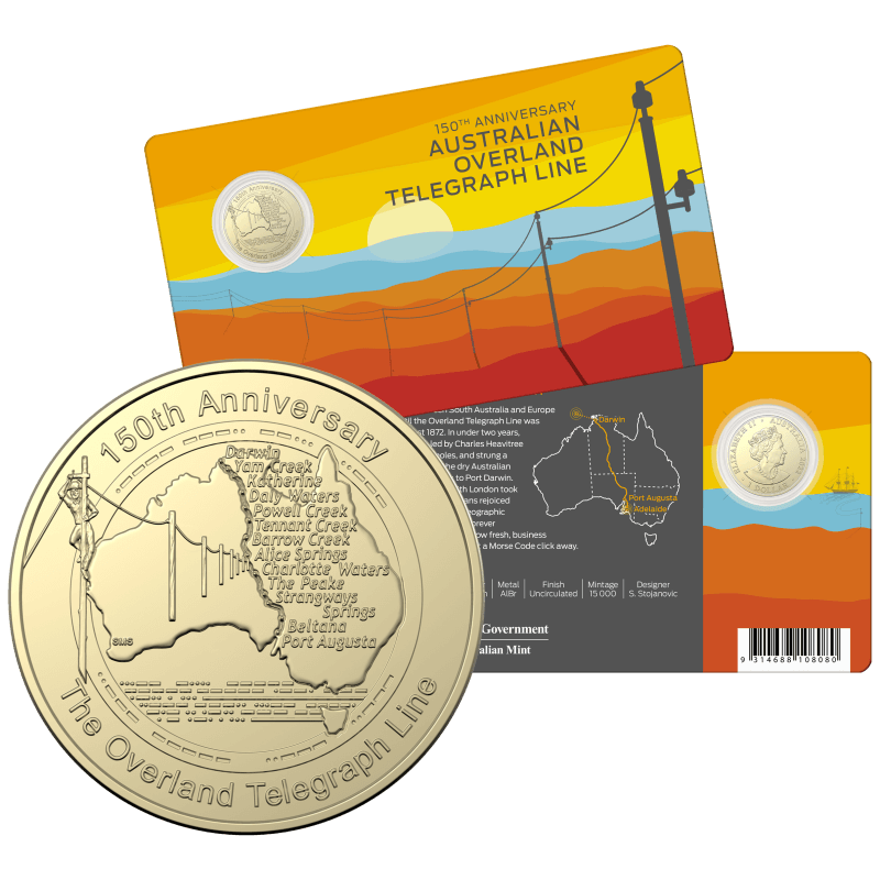 2022 $1 150th Anniversary of Australian Overland Telegraph Line Uncirculated Coin - AlBr