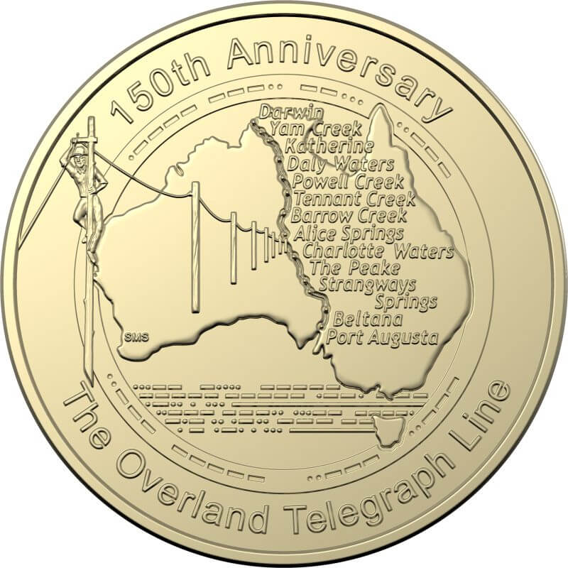 2022 $1 150th Anniversary of Australian Overland Telegraph Line Uncirculated Coin - AlBr
