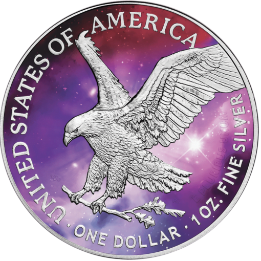 2022 american silver eagle glowing galaxy iv 1oz 999 silver coin