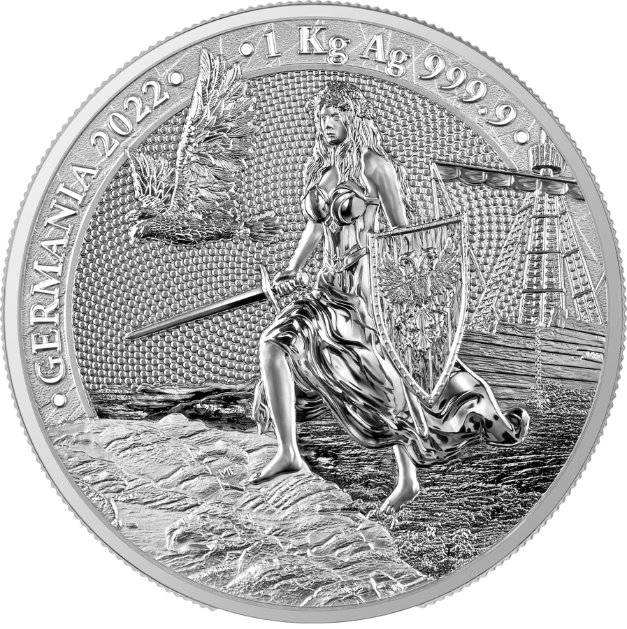 2022 Lady Germania 1kg .9999 Silver Bullion Coin - 1 Kilo