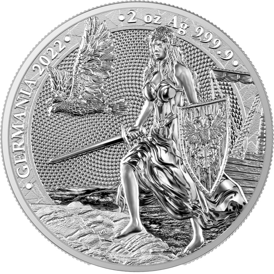 2022 Lady Germania 2oz .9999 Silver Bullion Coin